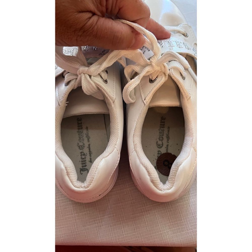 Juicy Couture Cartwheel Bling White Leather Sneakers Women's SZ 8 - Picture 9 of 10